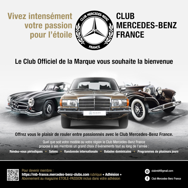 Club Mercedes-Benz France Le Club Mercedes-Benz France réunit les passionnés et les authentiques amateurs de la marque.